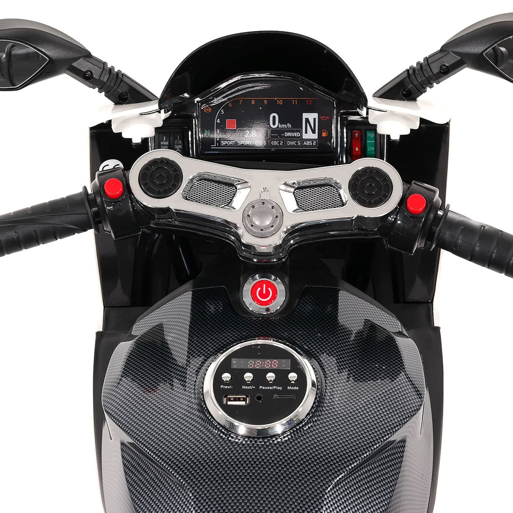 Street Racer 12V Electric Kids Ride-On Motorcycle | Black