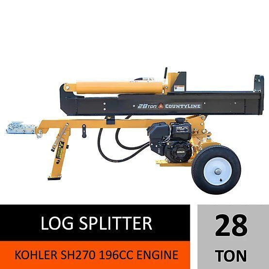 CountyLine 28-Ton Horizontal & Vertical Log Splitter with Kohler 6.5 HP Engine .