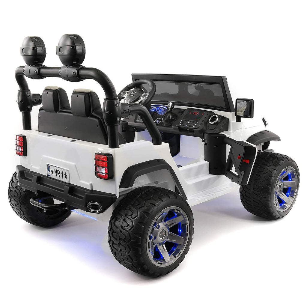 Trail Explorer 24V Kids Ride-On Car Truck with R/C Parental Remote | White