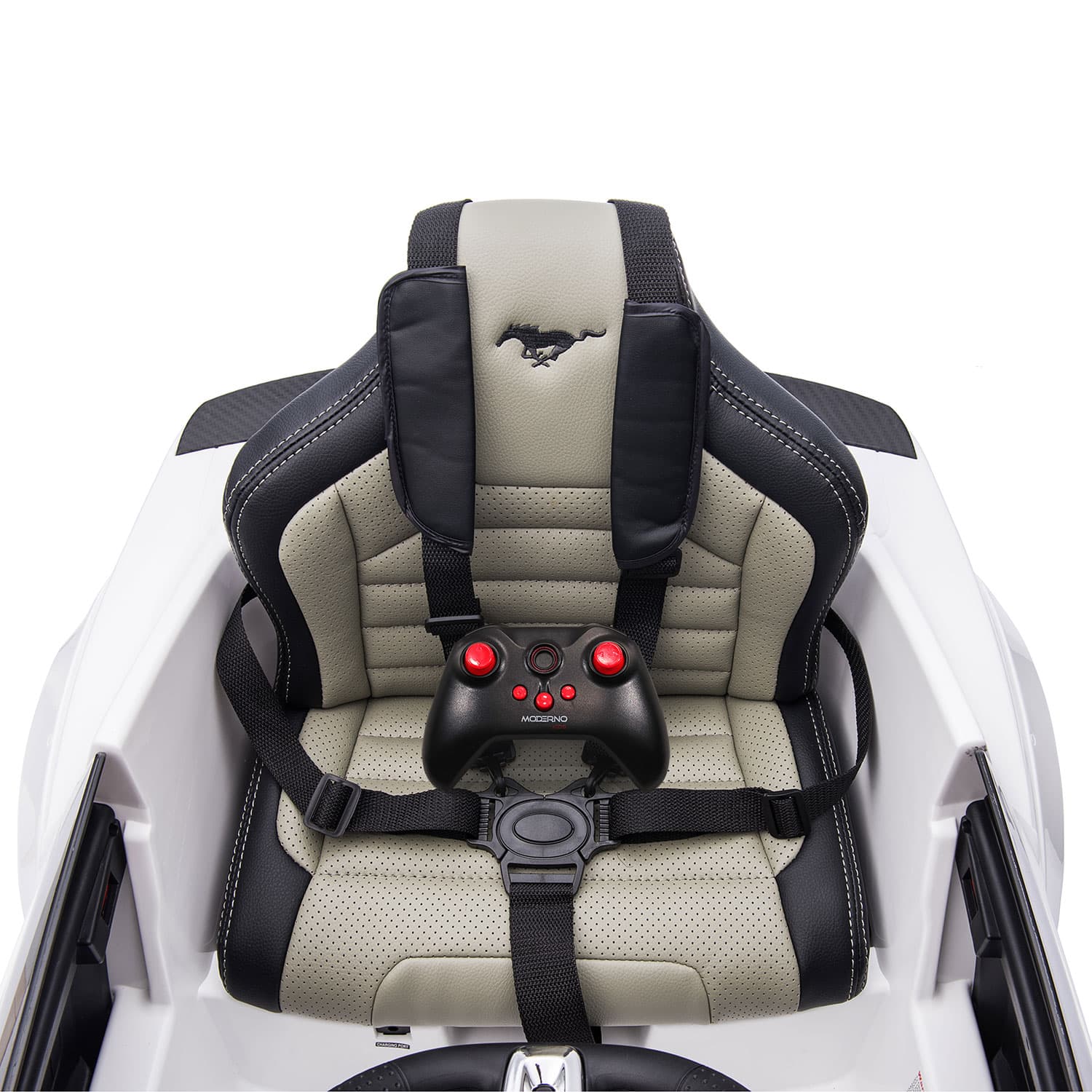 Ford Mustang GT Custom Edition 24V Kids Ride-On Car with R/C Parental Remote | White