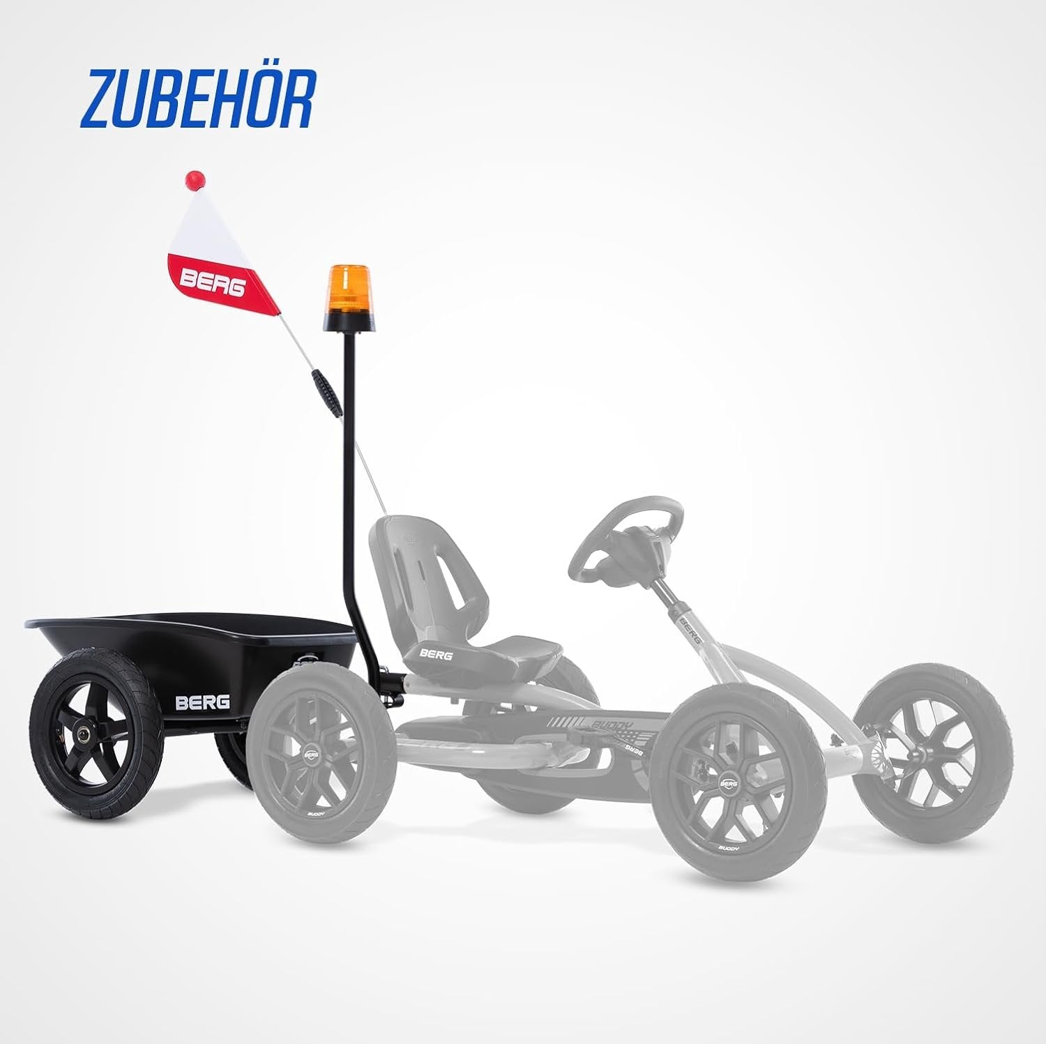 Berg Toys Buddy Blue Pedal Go Kart for Kids– Adjustable Ride On Toy for Ages 4-8 – Go Karts with BFR System and Adults Outdoor Pedal Car for Kids