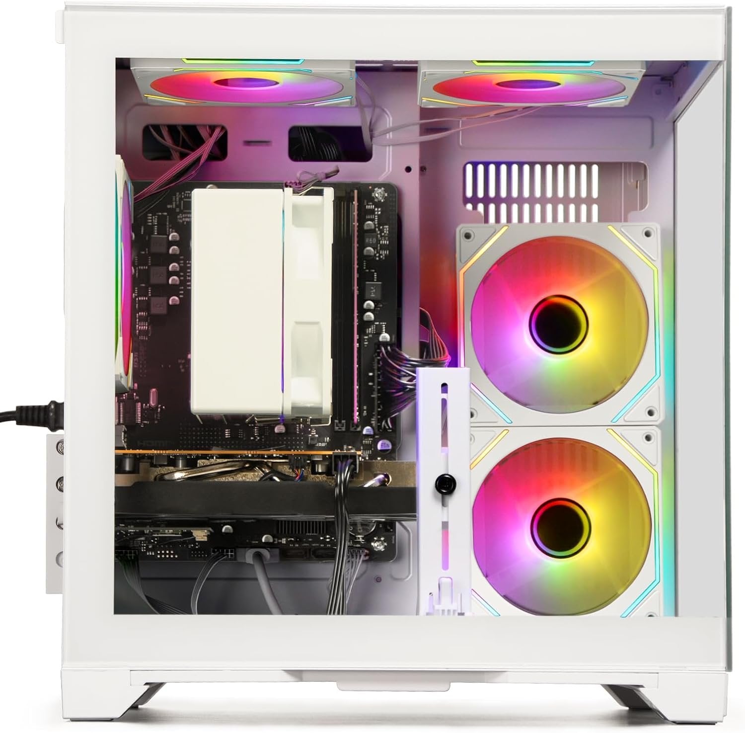 LXZ Gaming PC Desktop - Ryzen 5 5500 | GeForce RTX 3050 6GB | 16GB DDR4 | 512GB NVME SSD | DP/HDMI/DVI, Prebuilt Tower Computer for Gaming, Home and Office (White)