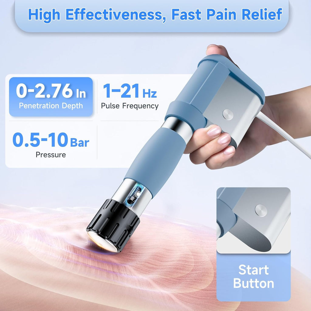 Shockwave Therapy Machine, FSA&amp;HSA Shock Wave Therapy Device, ESWT02 | Home &amp; Clinical Use, Joint/Muscle Pain Relief, Non-Invasive Extracorporeal Shockwave Therapy, AC 110V / 60Hz, 0.5~10 Bar