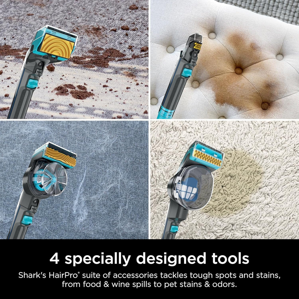 Shark CarpetXpert with StainStriker Upright Carpet, Area Rug & Upholstery Cleaner with Pet Mess Extractor Tool, Perfect for Pets, Carpet Shampooer, 3 Cleaning Tools, Cleaning Solutions, White, EX201