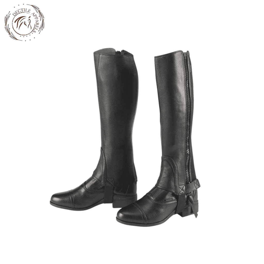 Black Ariat Breeze Leather Half Chaps for Riding
