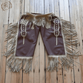 Classic Western Brown Leather Chink Chaps