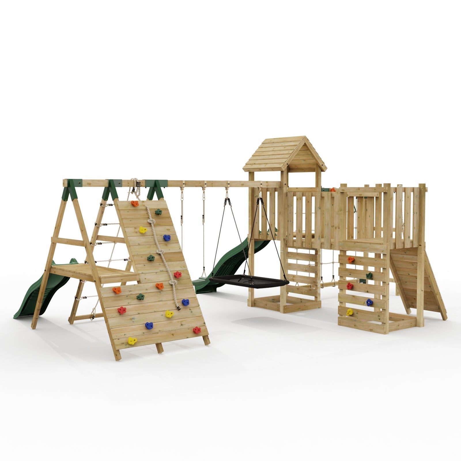 ClassicPlay Double Tower Climbing Frame with Double Swing - Ben Nevis