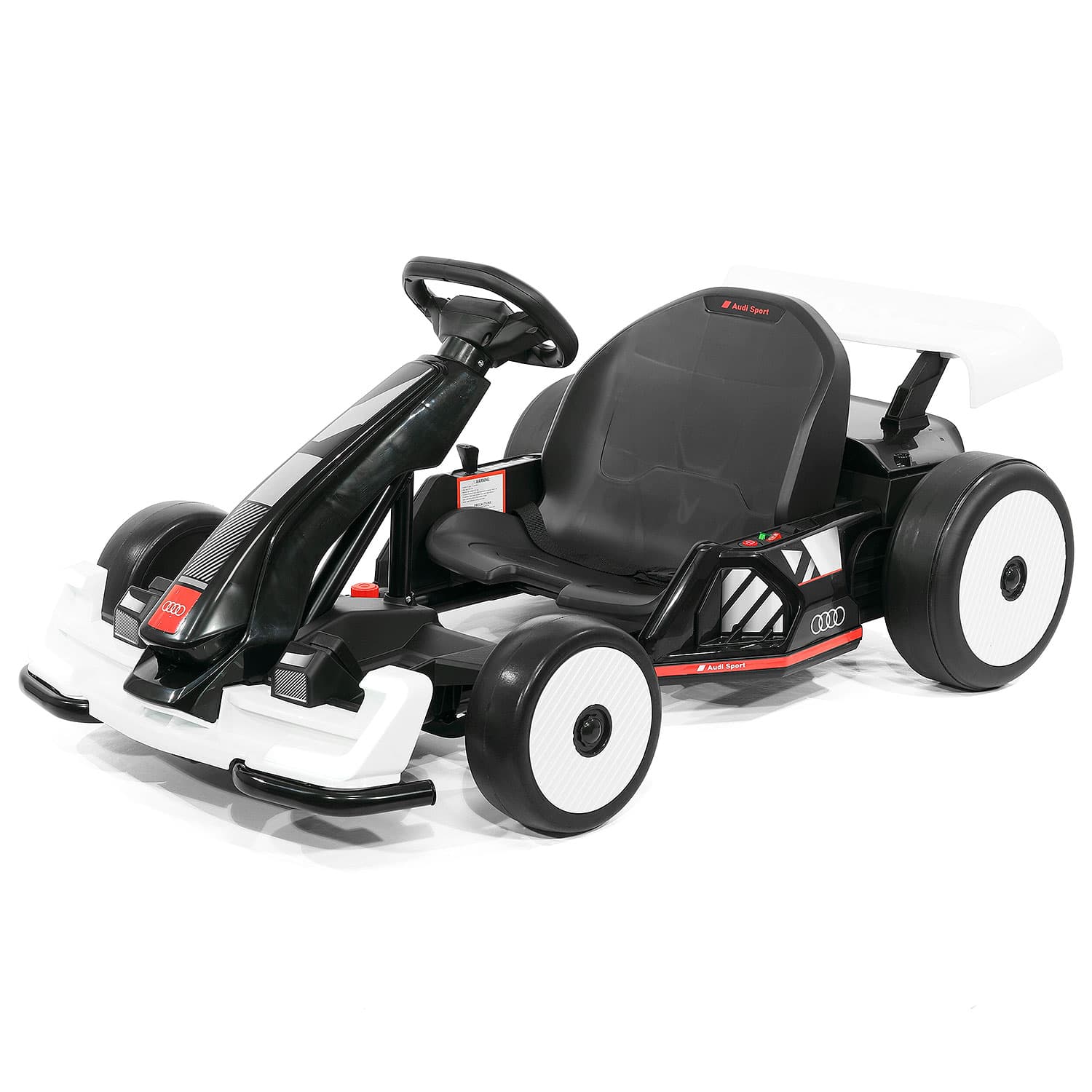 Audi Sport 24V Big Kids Drifting Ride-On Go Kart | White
