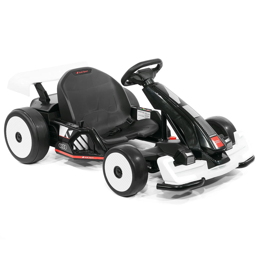 Audi Sport 24V Big Kids Drifting Ride-On Go Kart | White