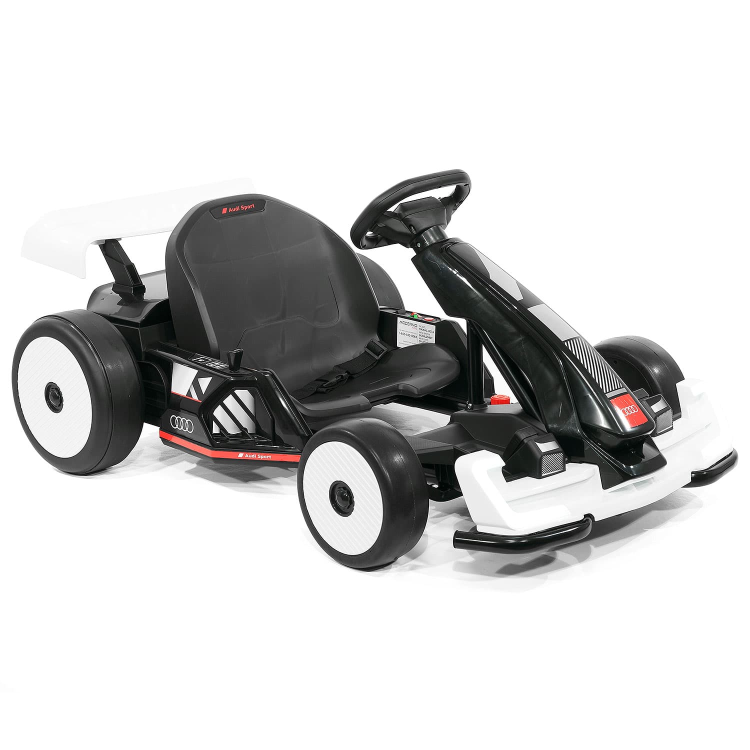 Audi Sport 24V Big Kids Drifting Ride-On Go Kart | White