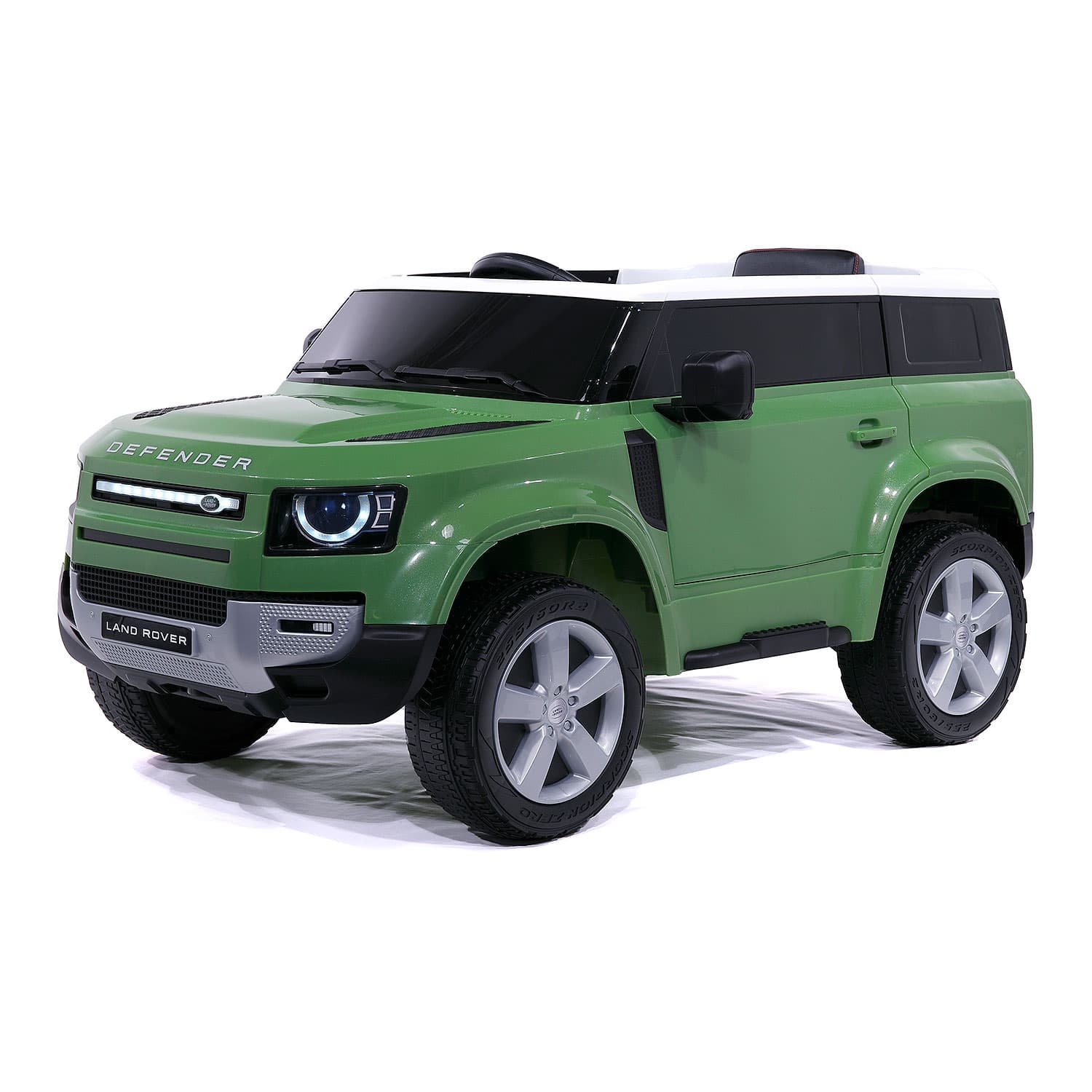 Land Rover Defender 12V Kids Ride-On Car with R/C Parental Remote | Green