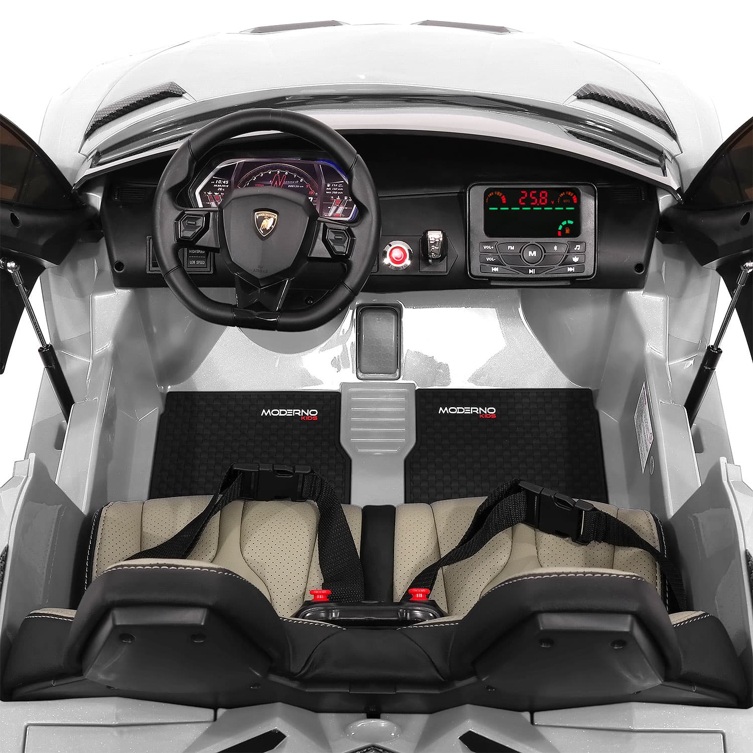 Lamborghini Aventador SVJ 24V Kids Ride-On Car with R/C Parental Remote | White
