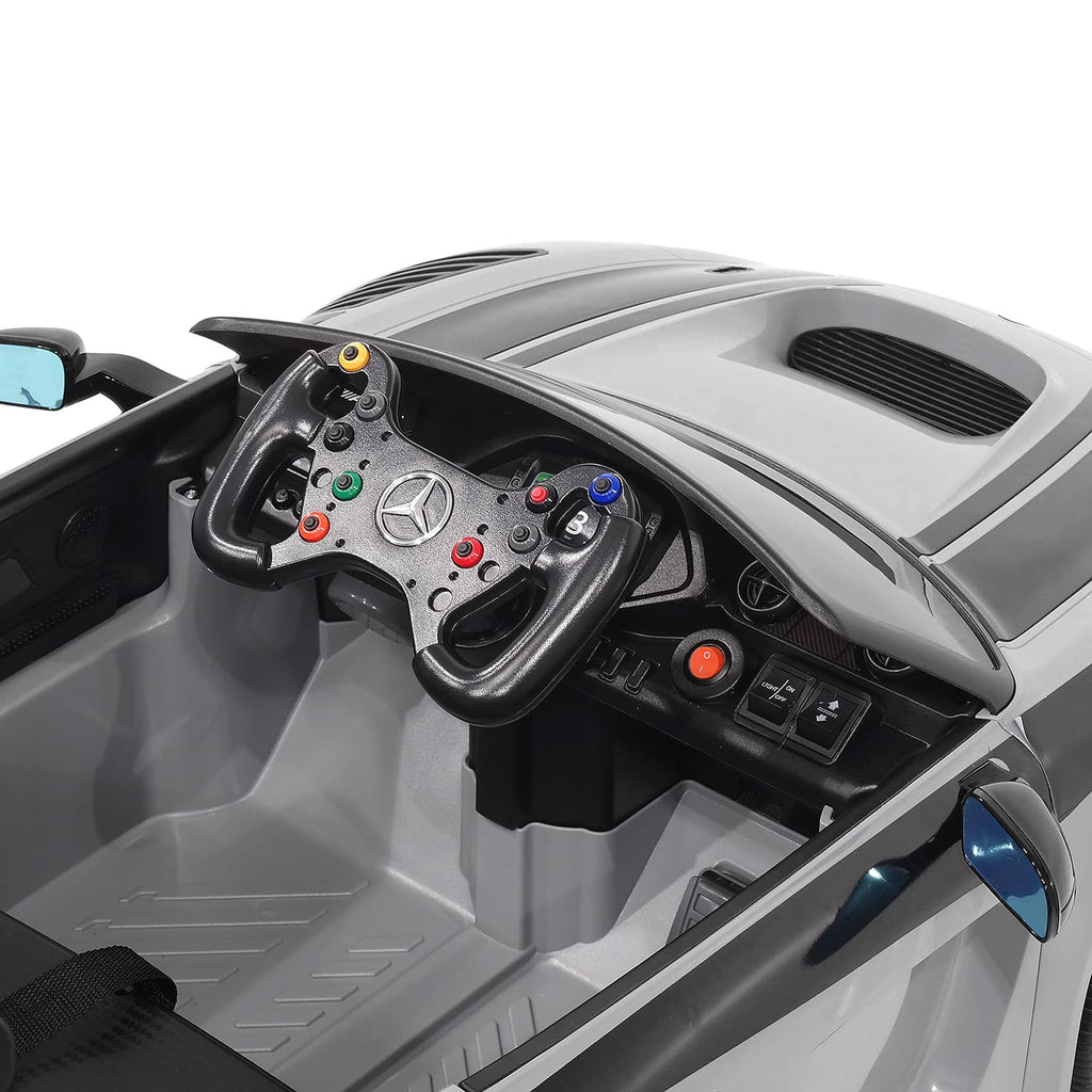 Mercedes AMG GT3 EVO 12V Kids Ride-On Car with R/C Parental Remote | White