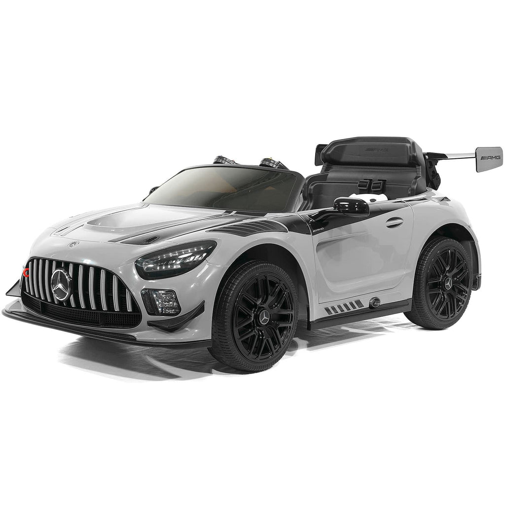 Mercedes AMG GT3 EVO 12V Kids Ride-On Car with R/C Parental Remote | Gray