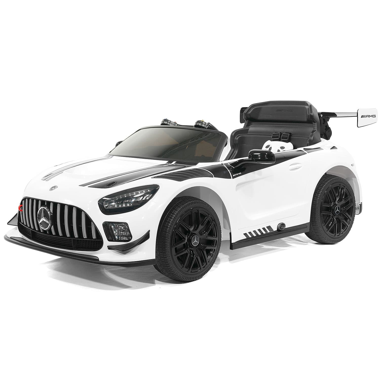 Mercedes AMG GT3 EVO 12V Kids Ride-On Car with R/C Parental Remote | White