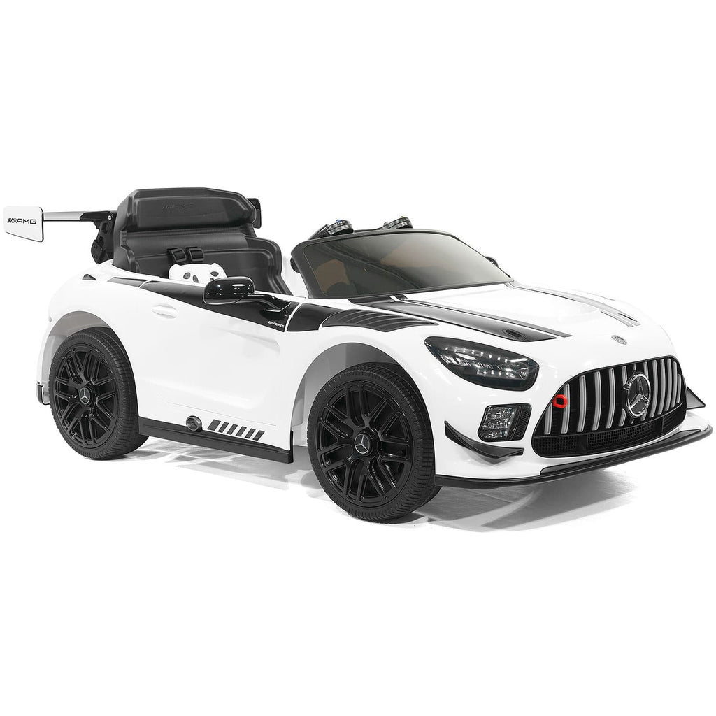 Mercedes AMG GT3 EVO 12V Kids Ride-On Car with R/C Parental Remote | White