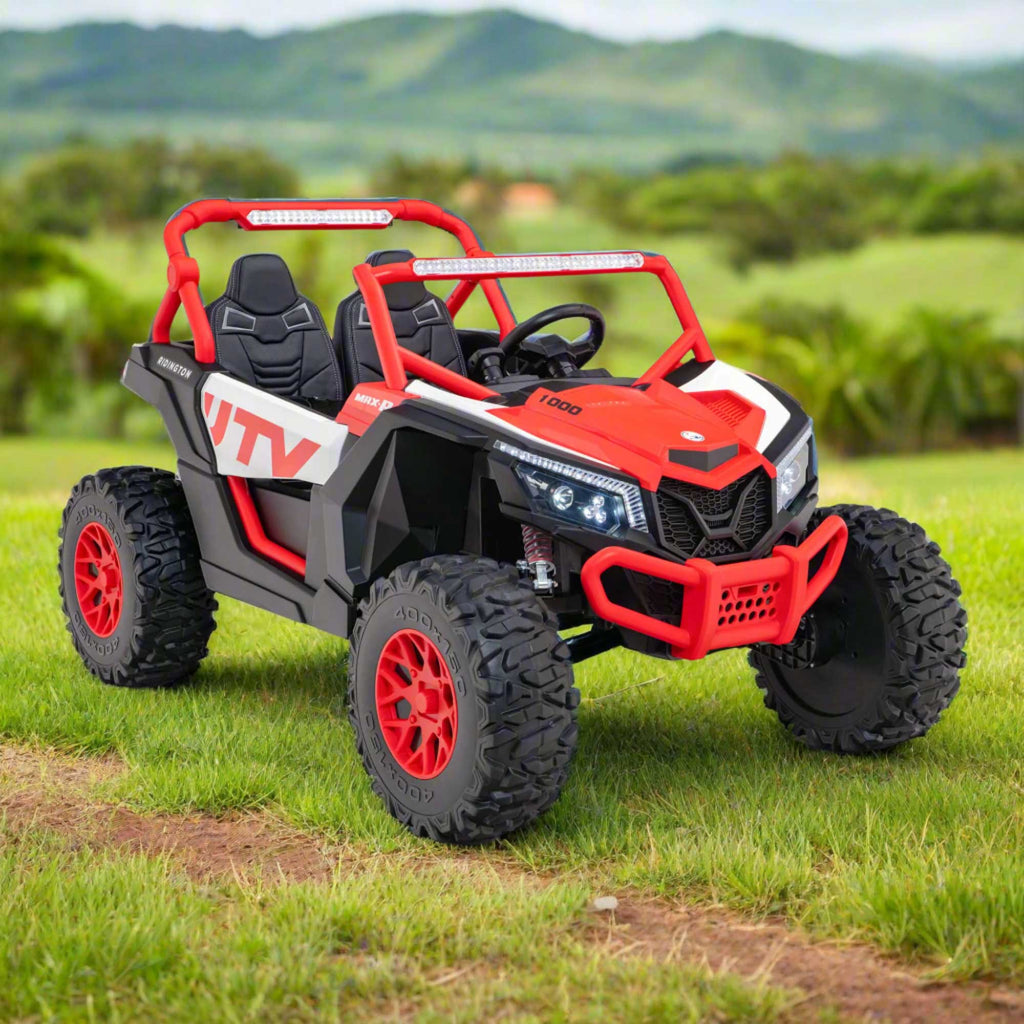 Ridington MAX-R 24V Kids Ride-On UTV Buggy with R/C Parental Remote | Red-White