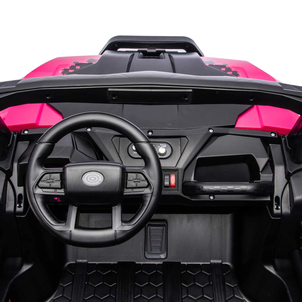 Trail Rider 24V 4WD Kids Ride-On UTV with R/C Parental Remote | Deep Pink