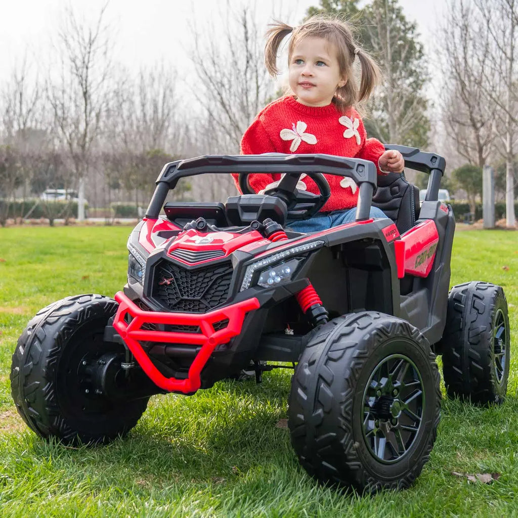 Can-Am Maverick Custom Edition 24V Kids Ride-On UTV Buggy Car | Red