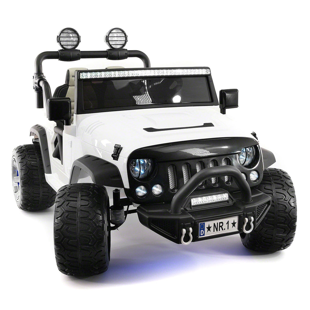 Trail Explorer 24V Kids Ride-On Car Truck with R/C Parental Remote | White