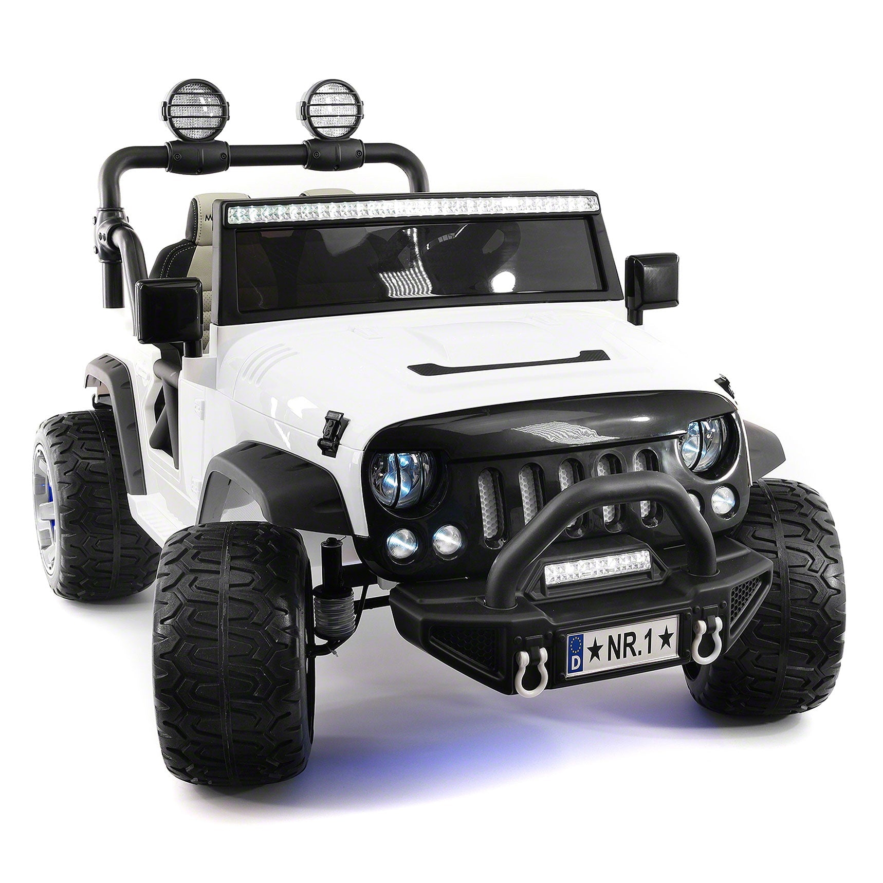 Trail Explorer 24V Kids Ride-On Car Truck with R/C Parental Remote | White