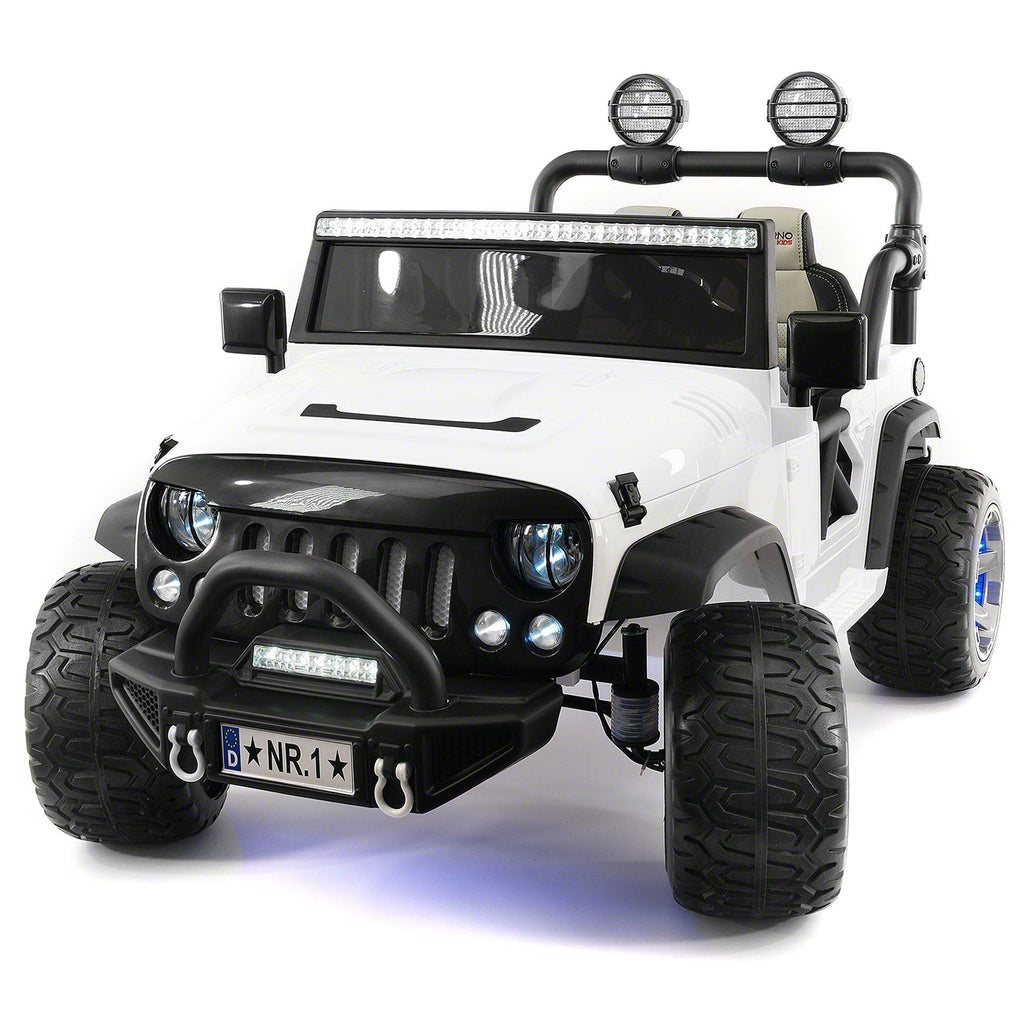 Trail Explorer 24V Kids Ride-On Car Truck with R/C Parental Remote | White