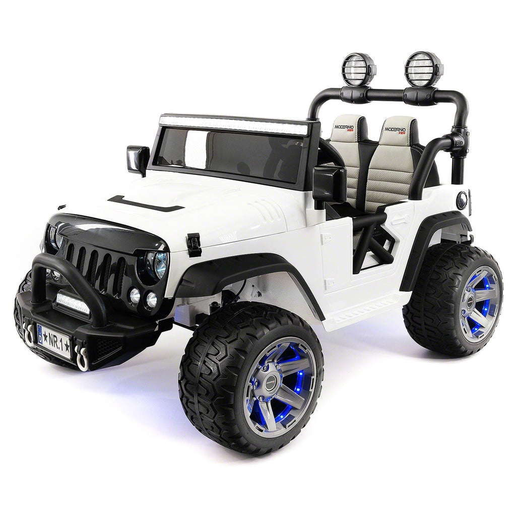 Trail Explorer 24V Kids Ride-On Car Truck with R/C Parental Remote | White