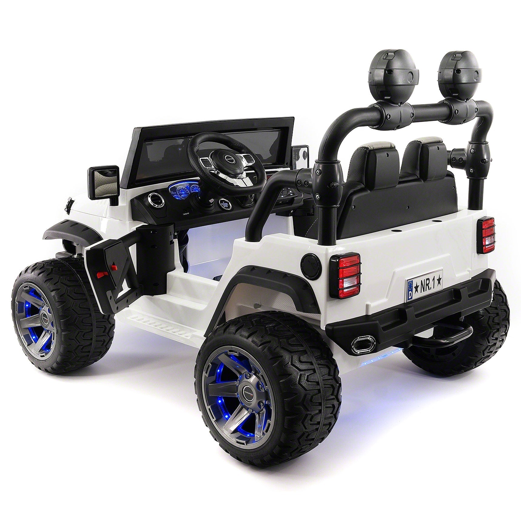 Trail Explorer 24V Kids Ride-On Car Truck with R/C Parental Remote | White