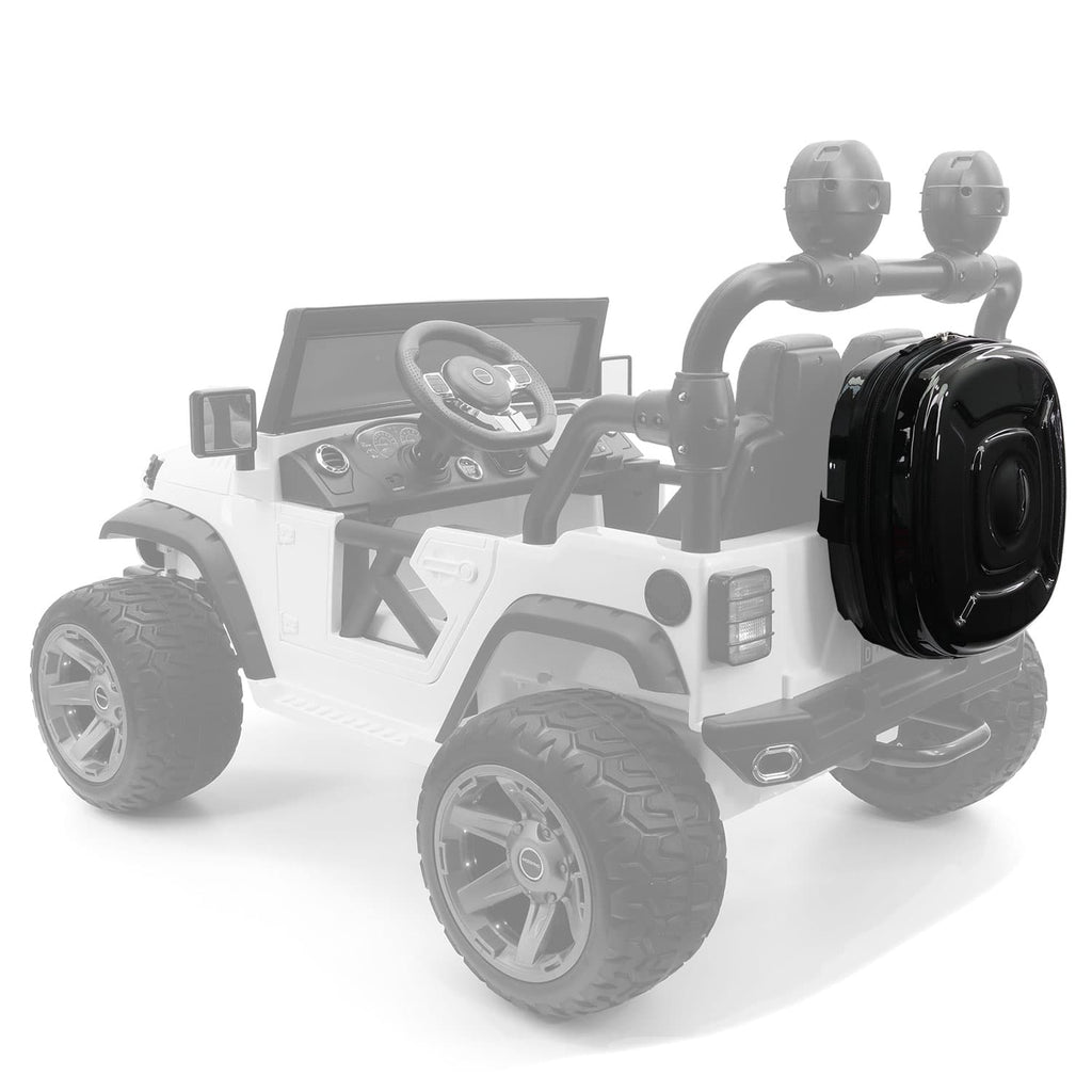 Trail Explorer Toy Ride On Car Accessory Bundle with Backpack Case, Floor Mats, and Handle