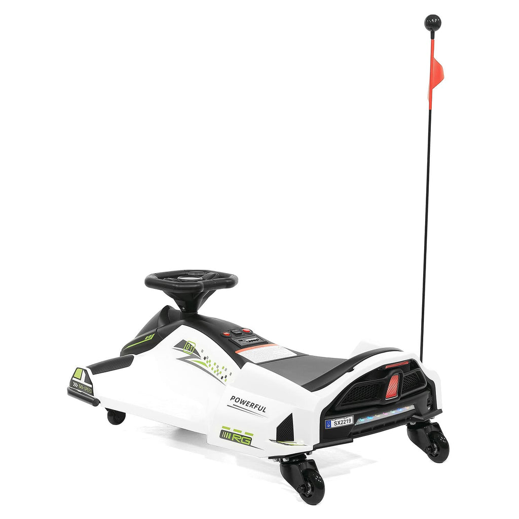 360° Drift Glider 24V Kids Ride-On Go-Kart | White