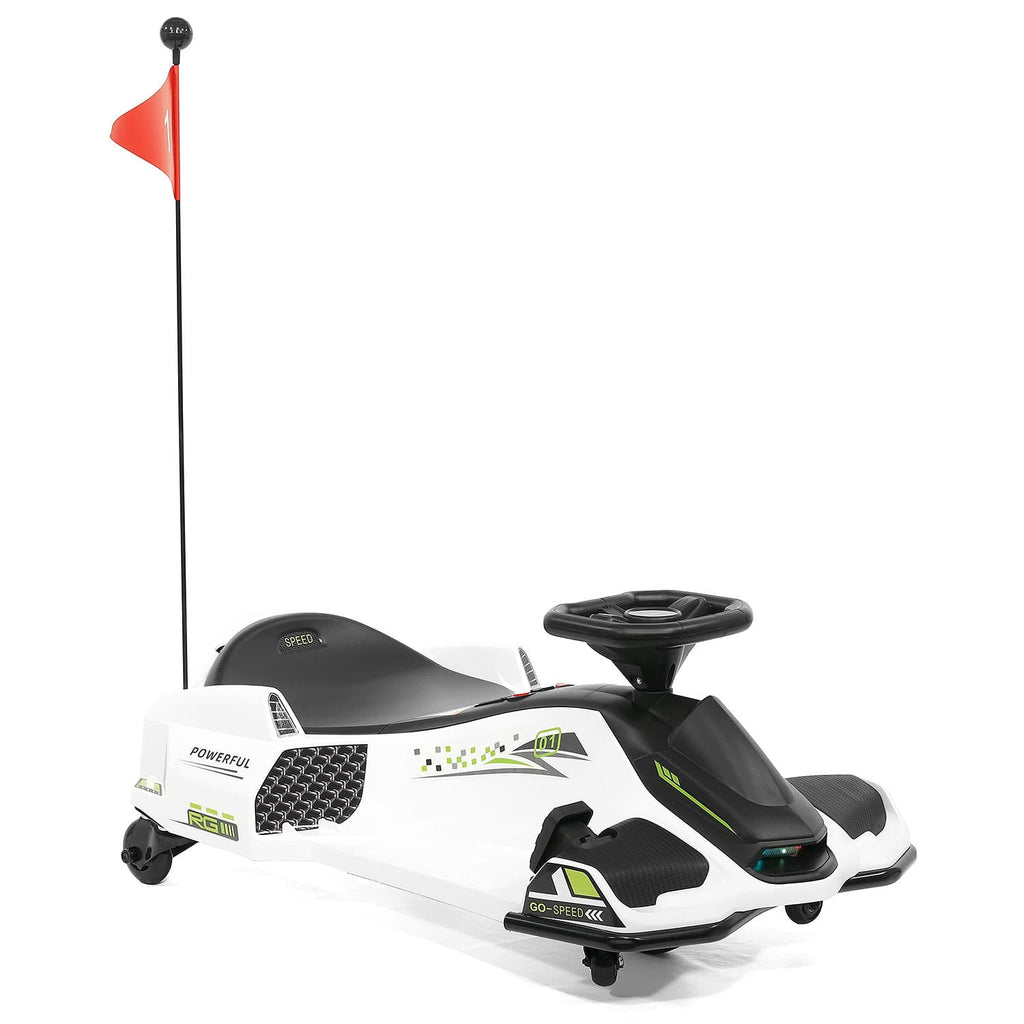 360° Drift Glider 24V Kids Ride-On Go-Kart | White
