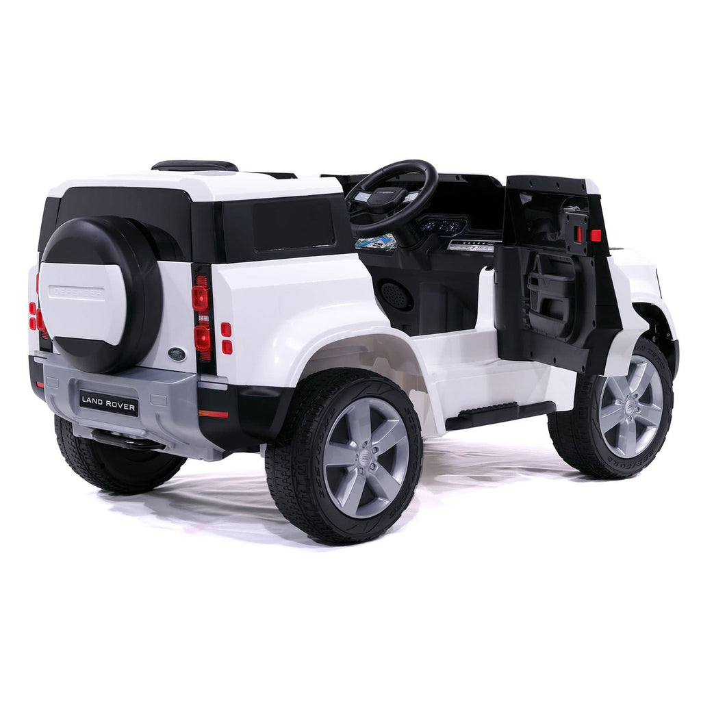 Land Rover Defender 12V Kids Ride-On Car with R/C Parental Remote | White