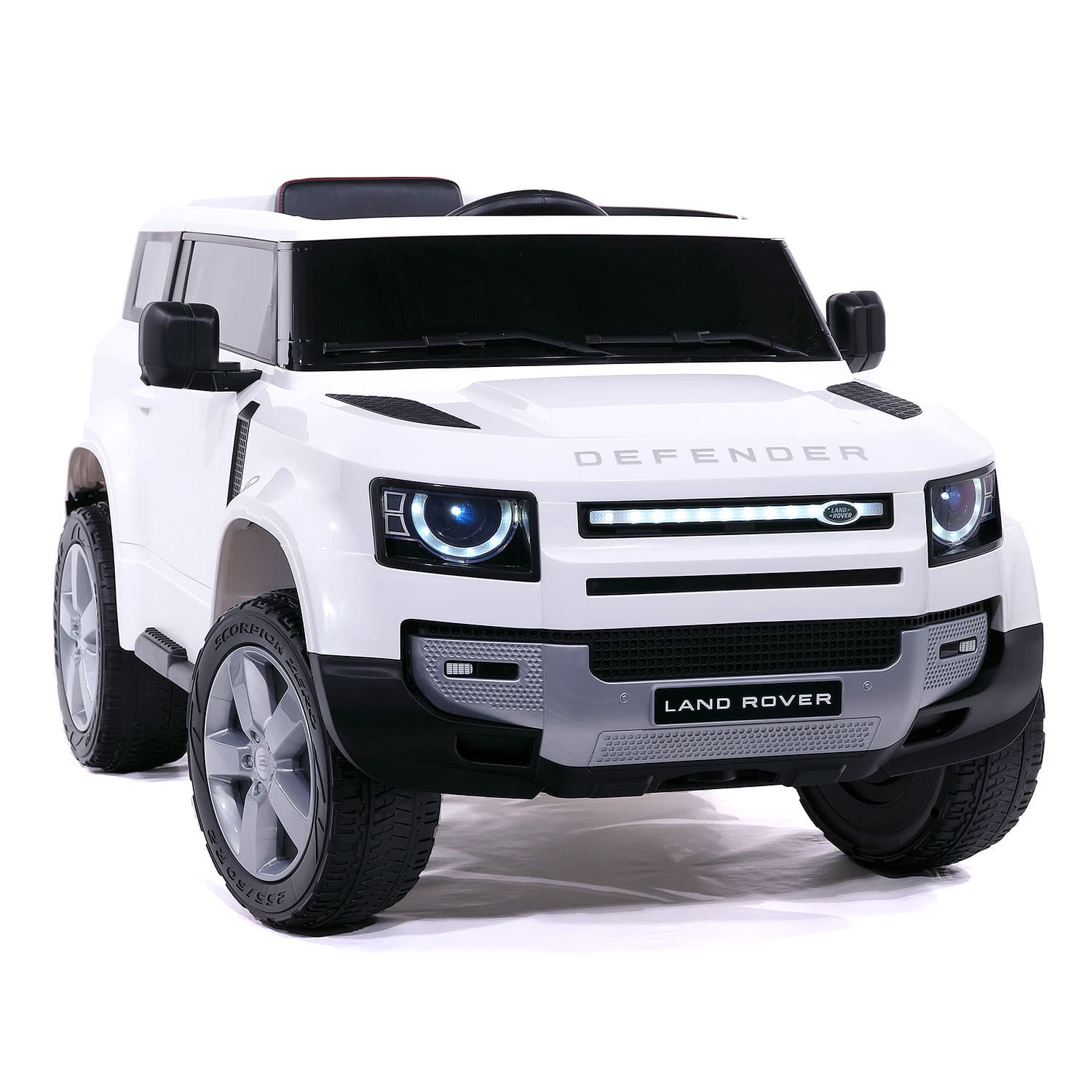 Land Rover Defender 12V Kids Ride-On Car with R/C Parental Remote | White