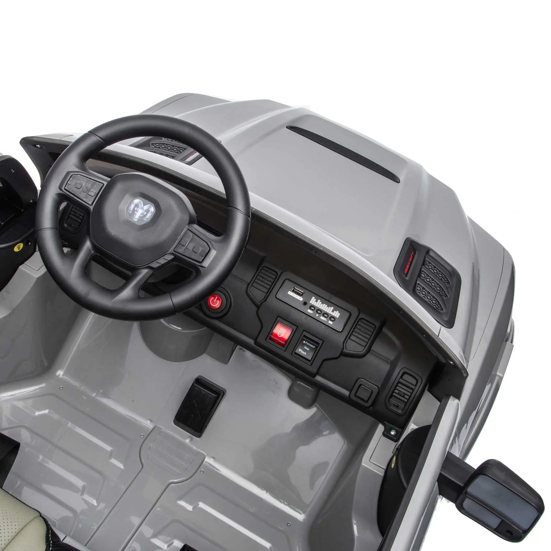 Dodge Ram 2500 Rebel 24V Kids Ride-On Car Truck with R/C Parental Remote | Gray