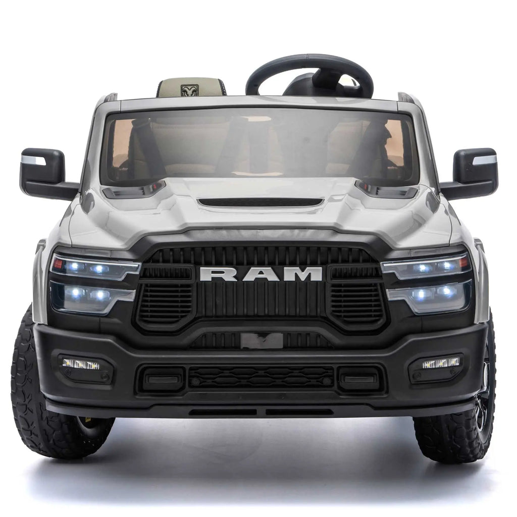 Dodge Ram 2500 Rebel 24V Kids Ride-On Car Truck with R/C Parental Remote | Gray