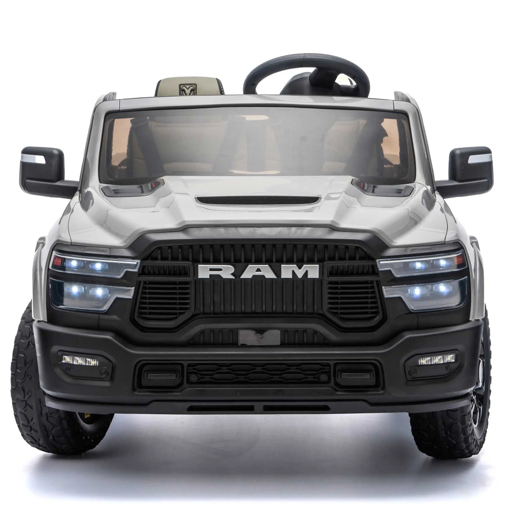 Dodge Ram 2500 Rebel 24V Kids Ride-On Car Truck with R/C Parental Remote | Gray