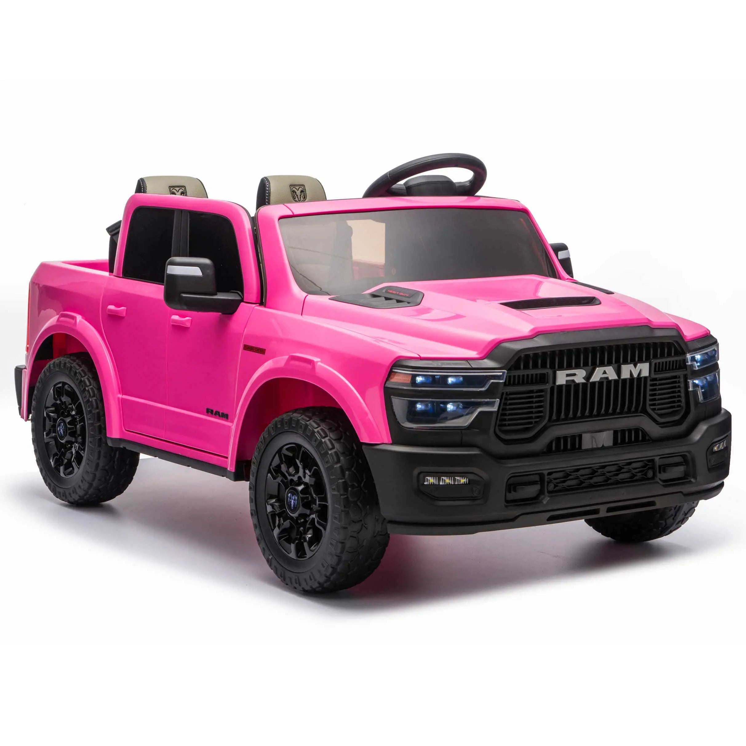 Dodge Ram 2500 Rebel 24V Kids Ride-On Car Truck with R/C Parental Remote | Pink