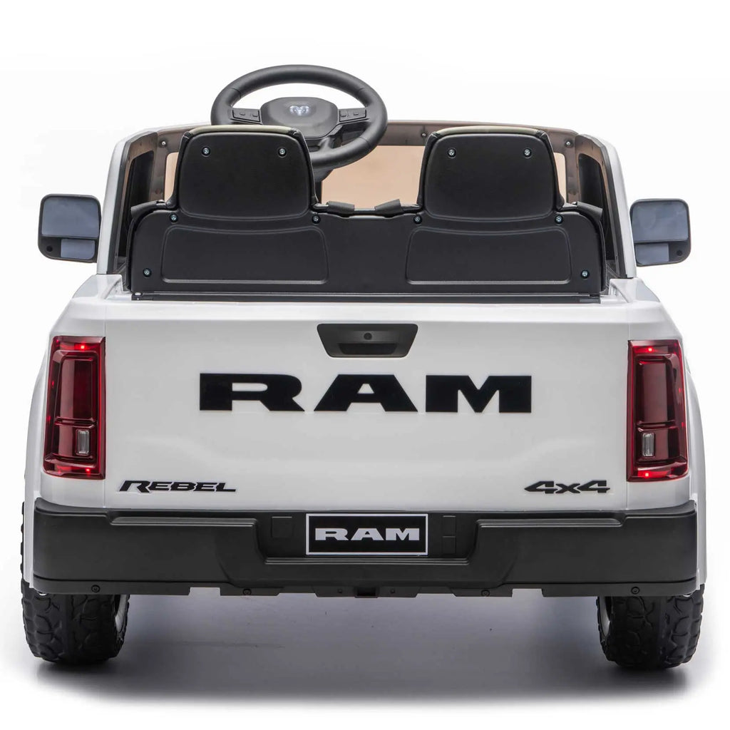 Dodge Ram 2500 Rebel 24V Kids Ride-On Car Truck with R/C Parental Remote | White