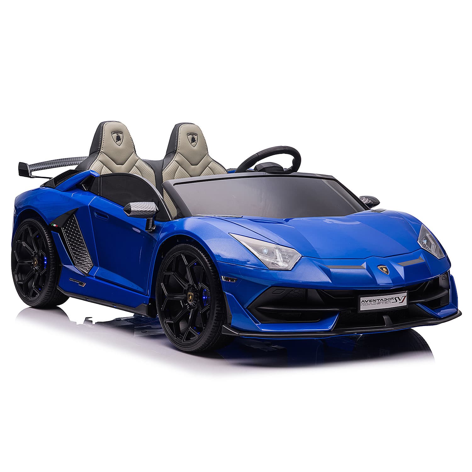 Lamborghini Aventador SVJ 24V Kids Ride-On Car with R/C Parental Remote | Blue