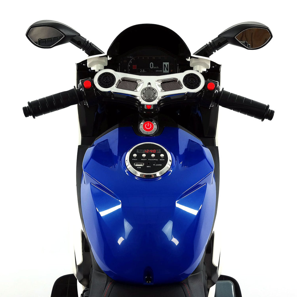 Street Racer 12V Electric Kids Ride-On Motorcycle | Blue