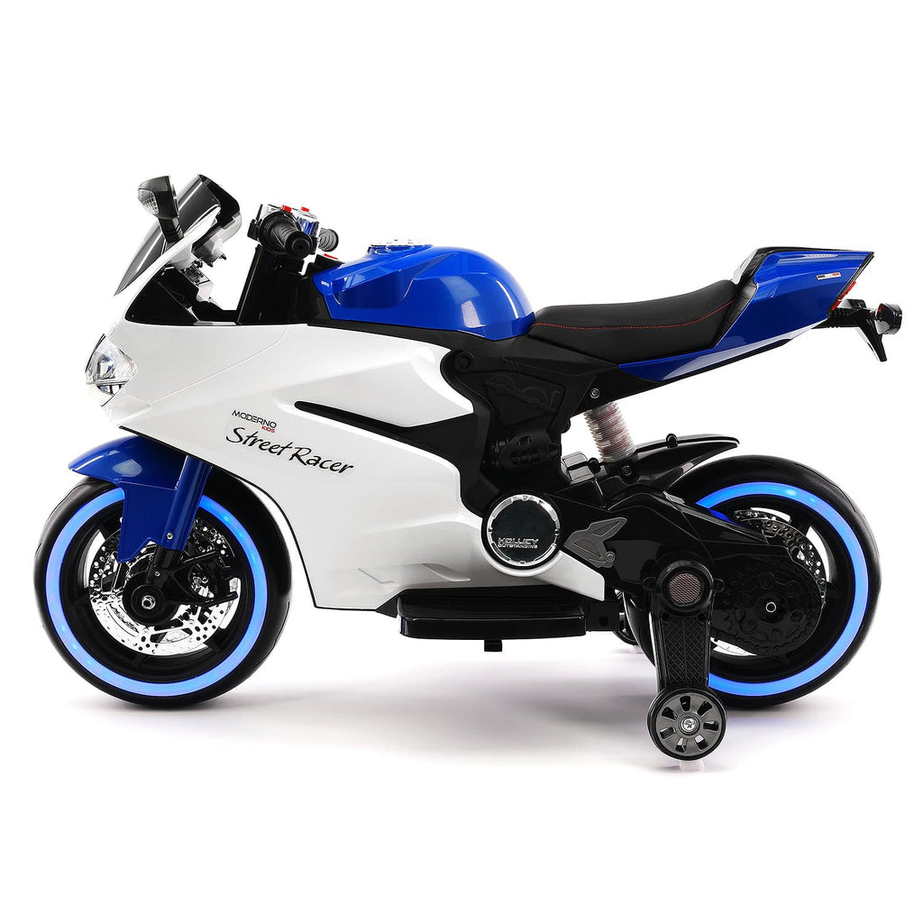 Street Racer 12V Electric Kids Ride-On Motorcycle | Blue