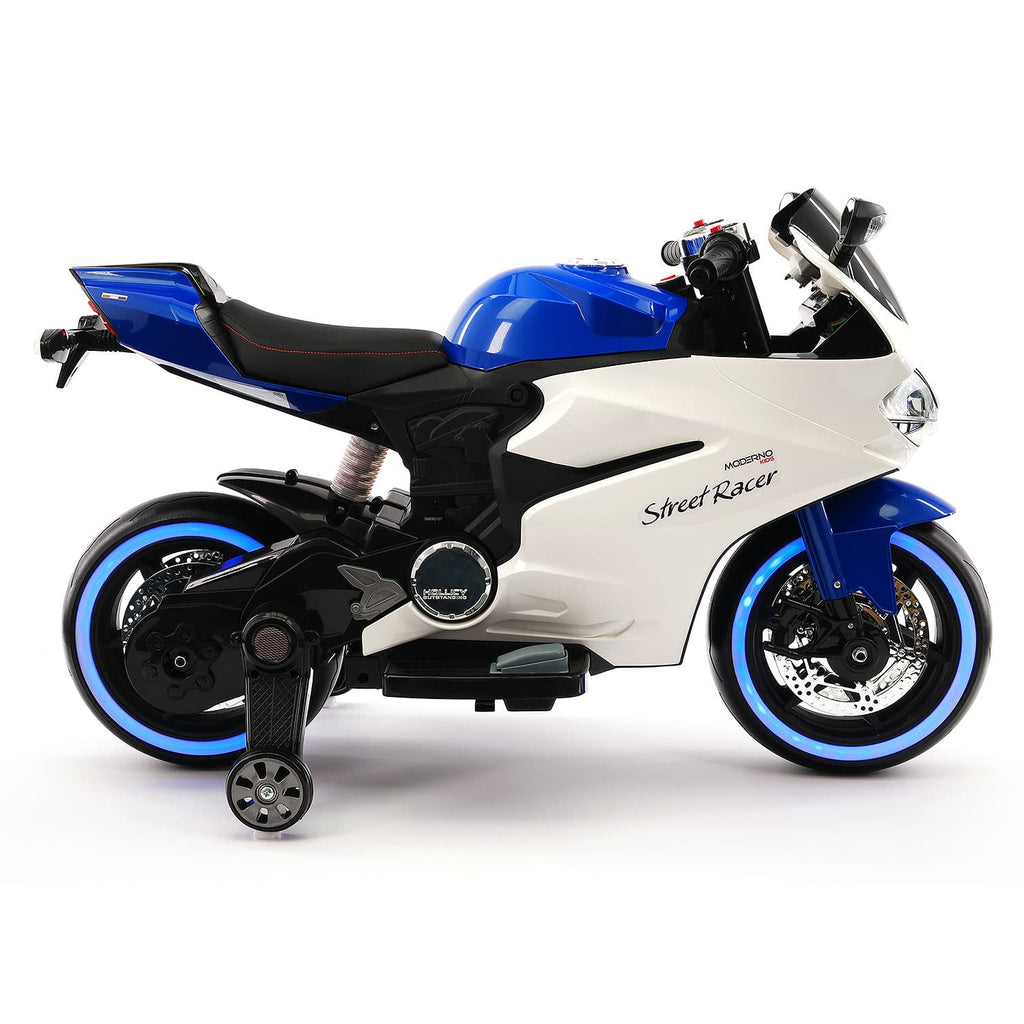 Street Racer 12V Electric Kids Ride-On Motorcycle | Blue