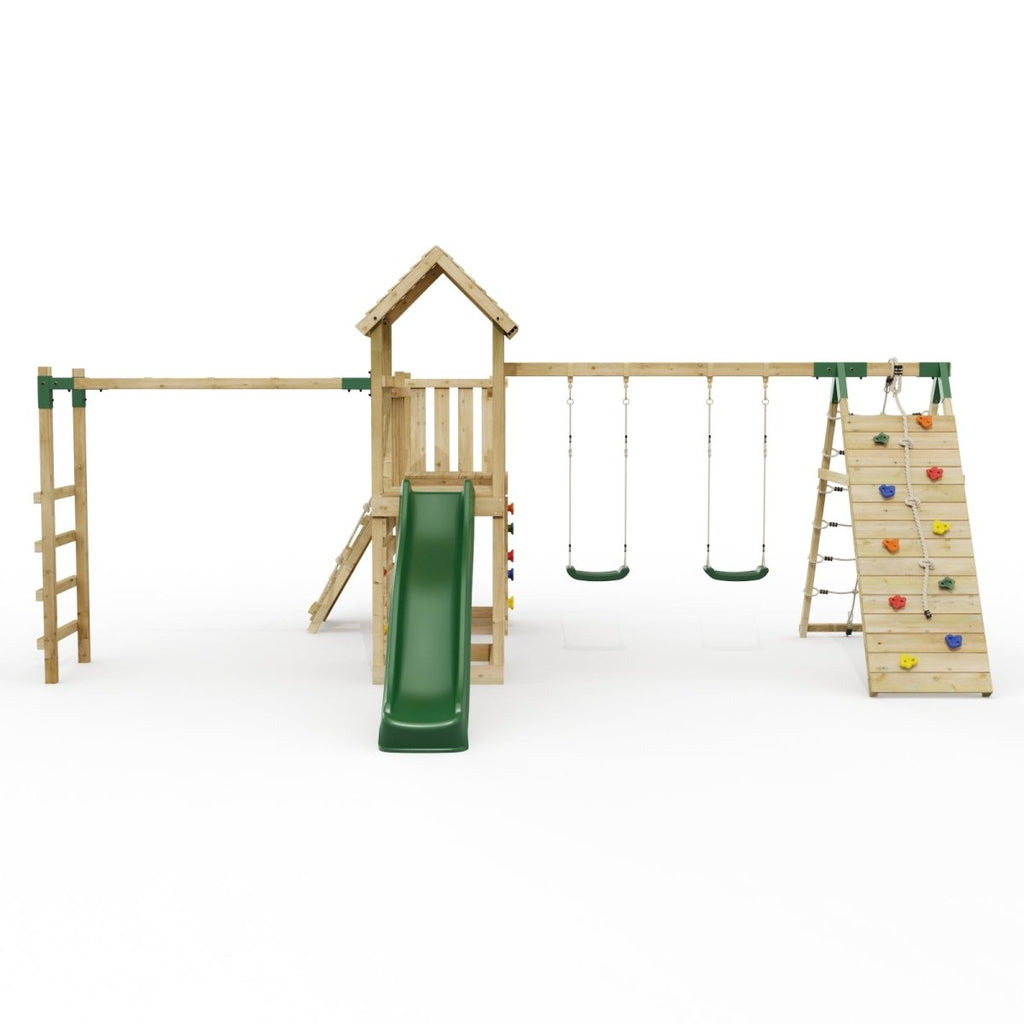 ClassicPlay Double Tower Climbing Frame with Double Swing - Dolomite
