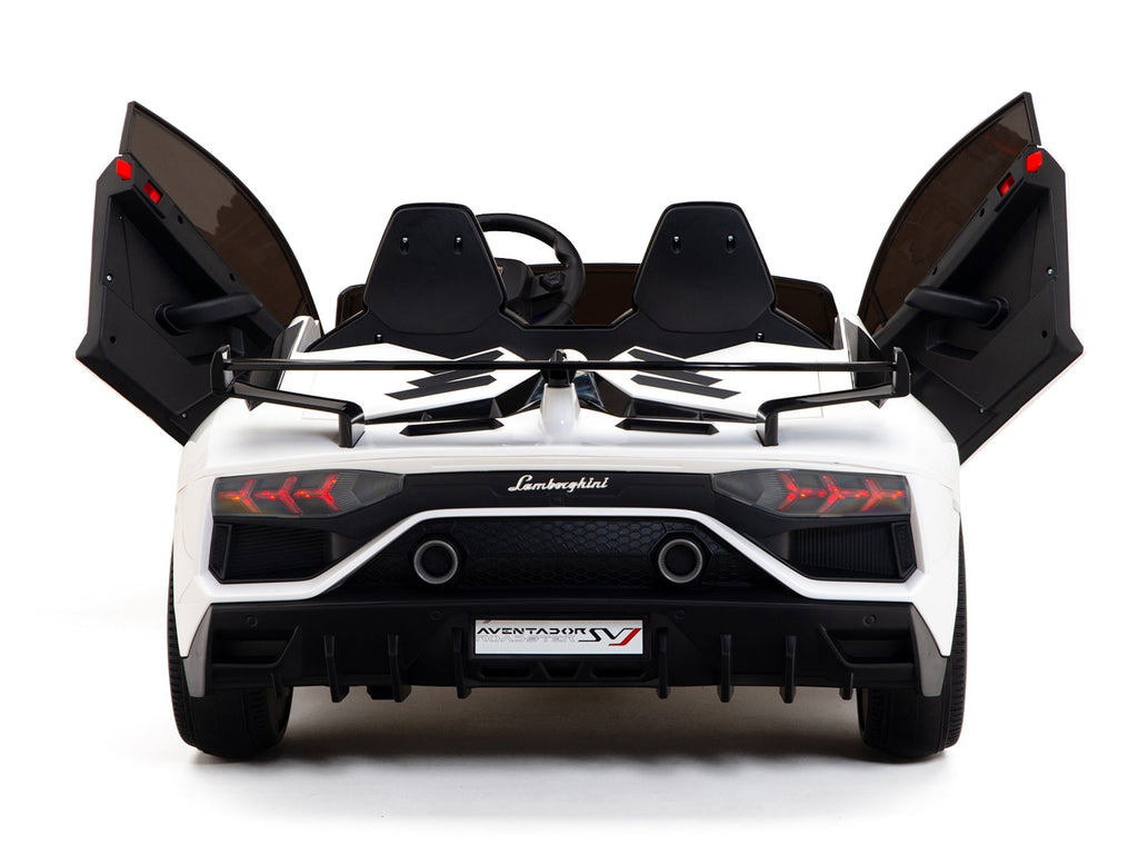 Lamborghini Aventador SVJ Drift Edition 24V Kids Ride-On Car with R/C Parental Remote | White