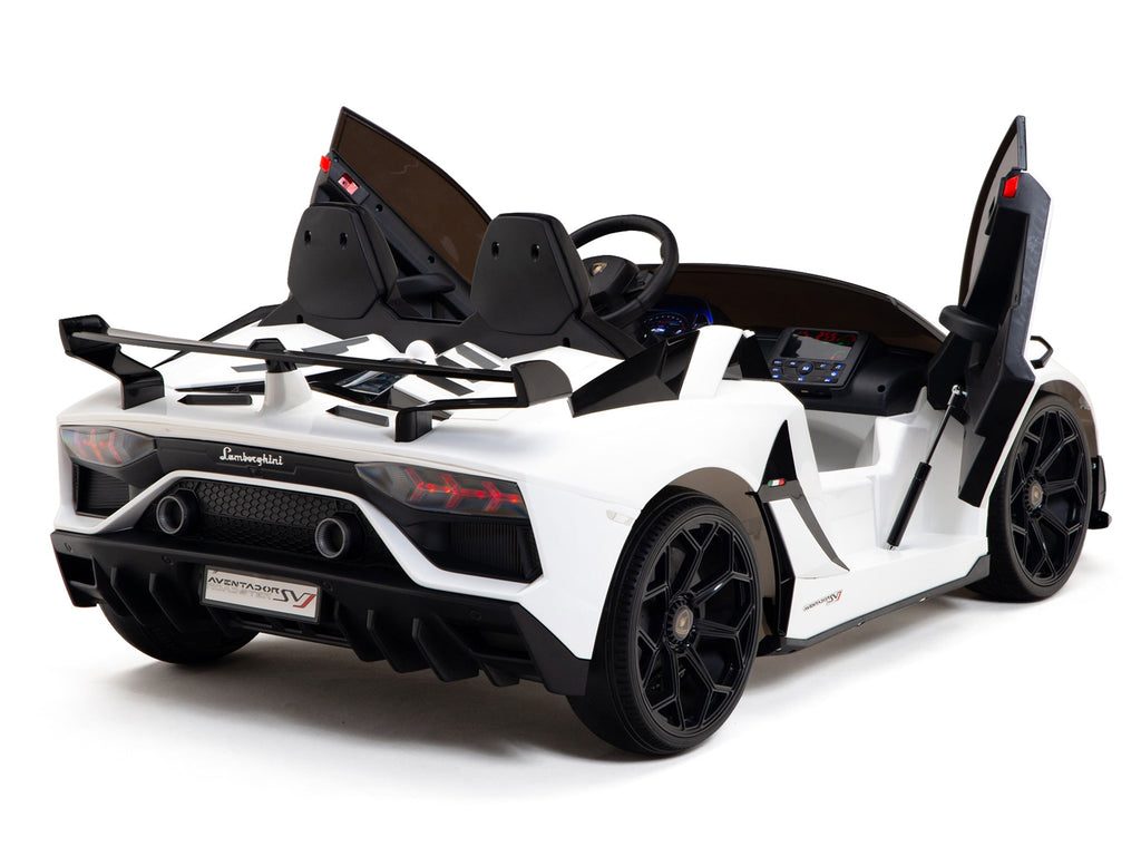 Lamborghini Aventador SVJ Drift Edition 24V Kids Ride-On Car with R/C Parental Remote | White