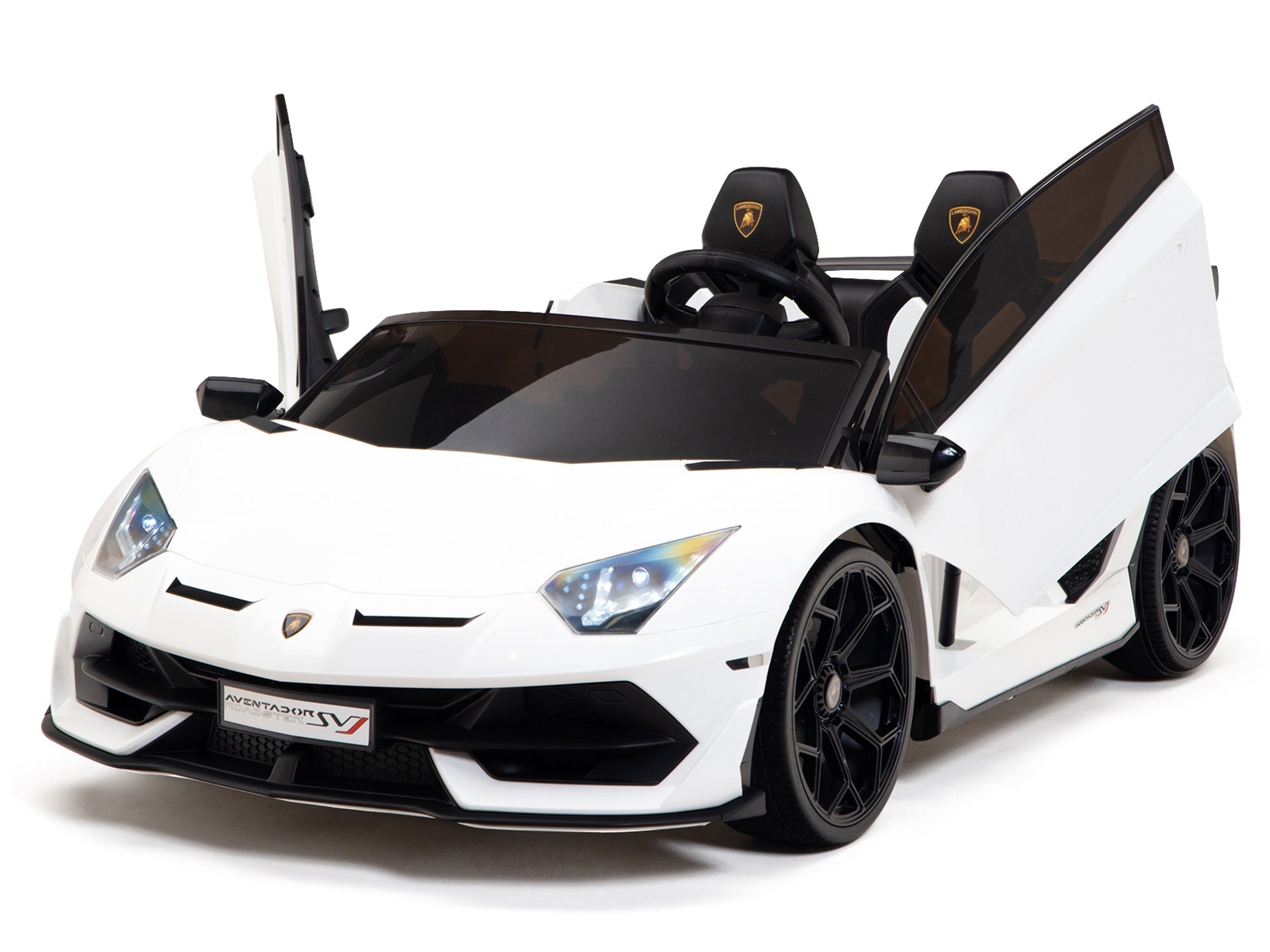 Lamborghini Aventador SVJ Drift Edition 24V Kids Ride-On Car with R/C Parental Remote | White