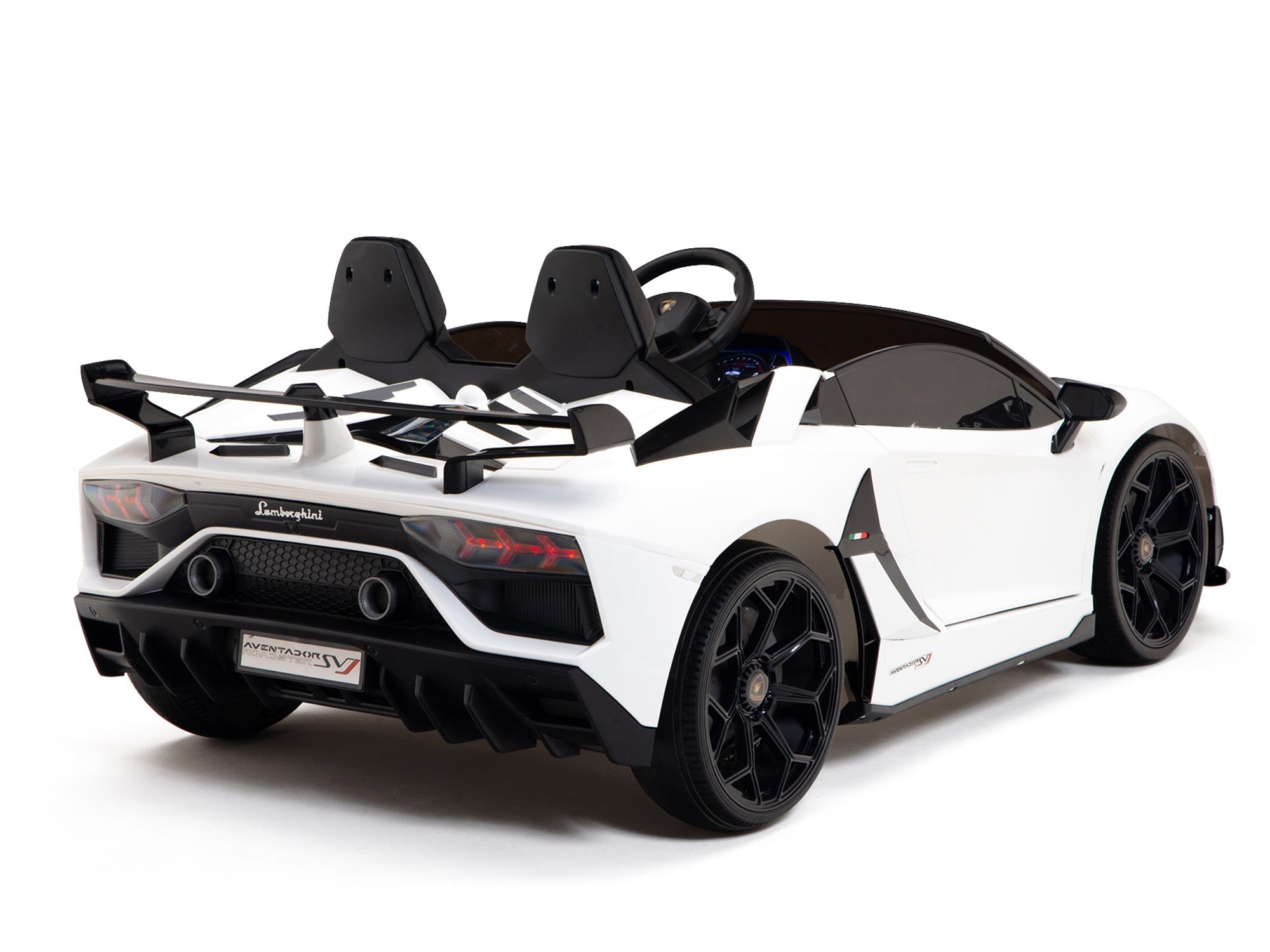 Lamborghini Aventador SVJ Drift Edition 24V Kids Ride-On Car with R/C Parental Remote | White