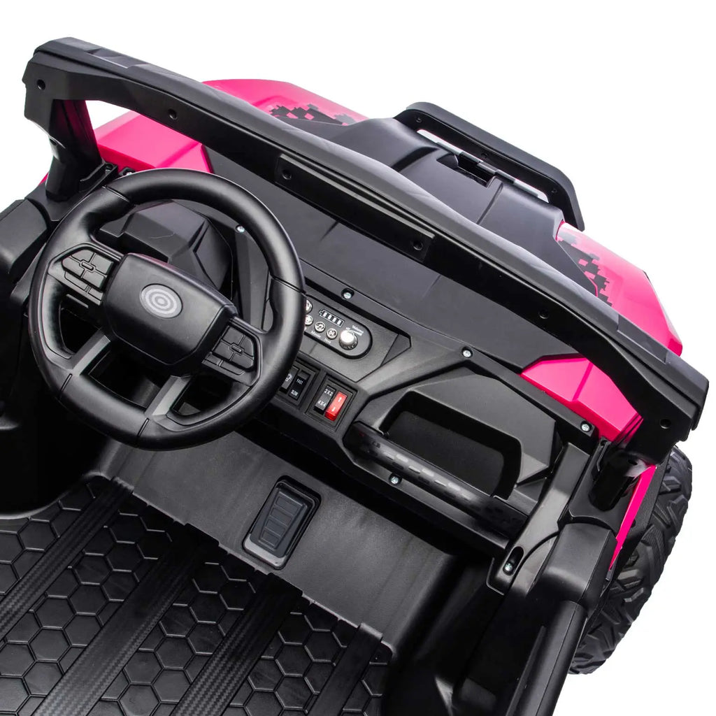 Trail Rider 24V 4WD Kids Ride-On UTV with R/C Parental Remote | Deep Pink