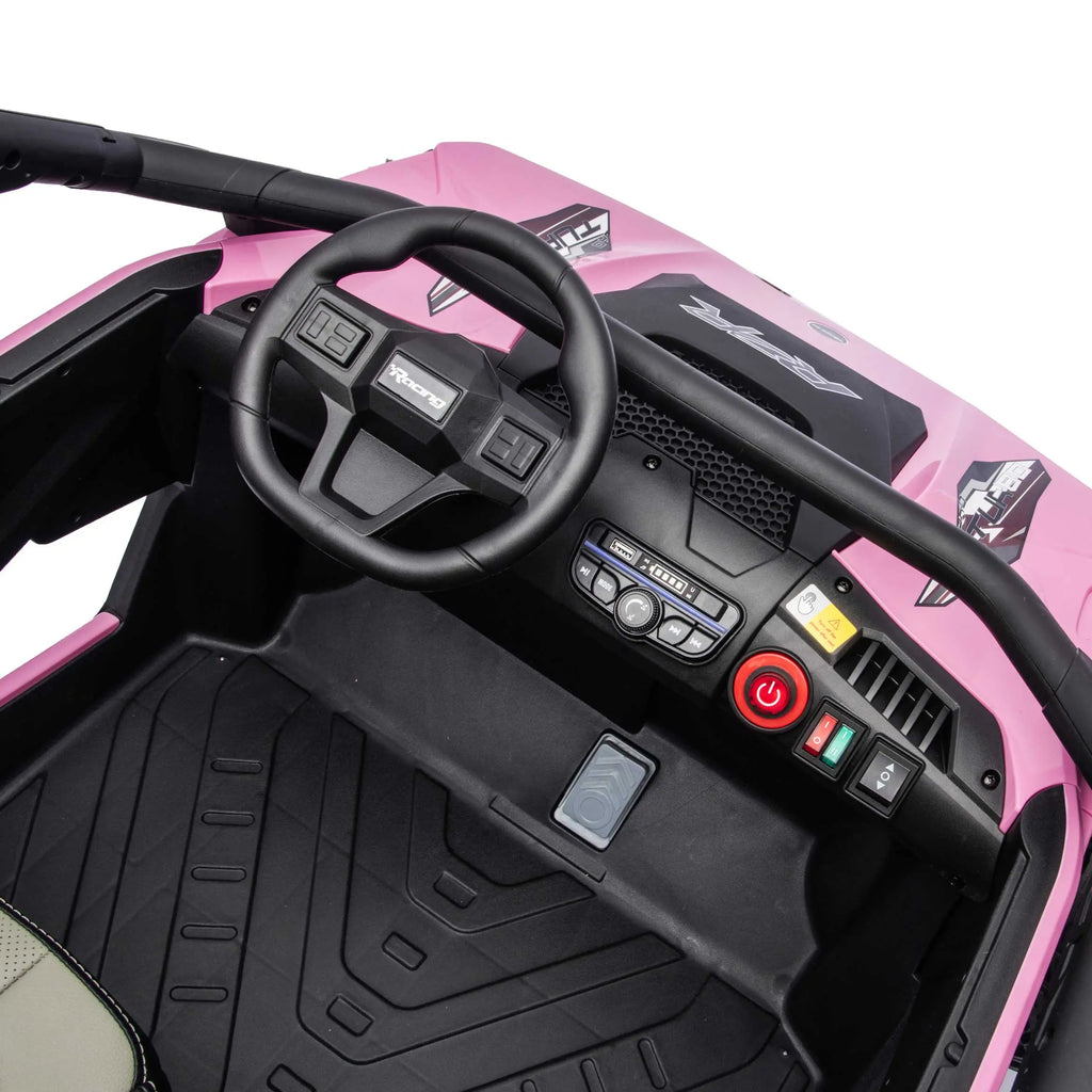 Trail Runner 24V 4WD Kids Ride-On UTV with R/C Parental Remote | Pink