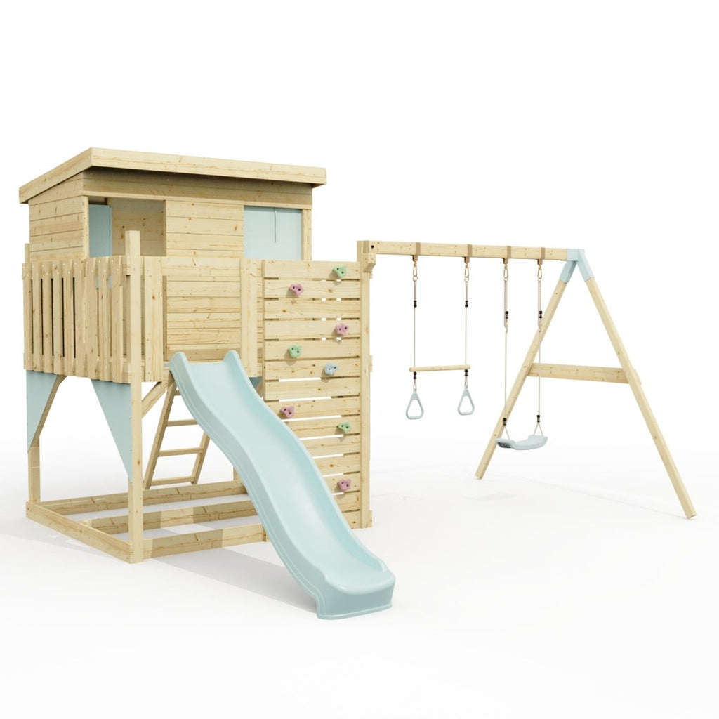 PolarPlay Climbing Platform and Playhouse with Double Swing - Nils